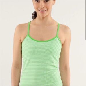 Lululemon Gingham Green Power Y Tank Size 4